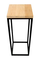 Solid Oak Top  Black Frame Hall Table